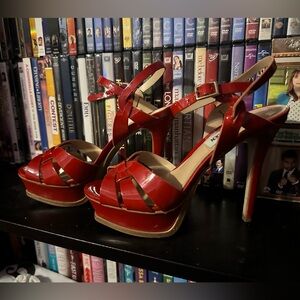 Steve Madden Red Patent Leather Heels with Platform